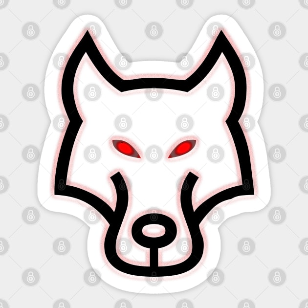 Wolf Red Eyes Spirit Design Sticker by Pikmi